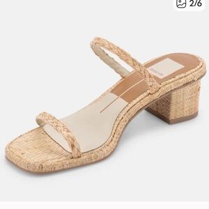 Dolce Vita Natural Raffia Block Heels